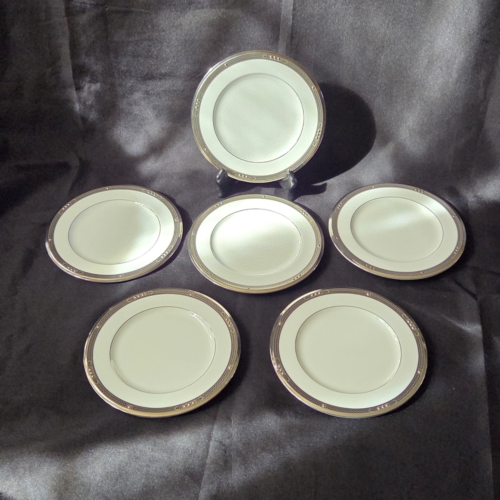 Noritake Set/6 Chatelaine Platinum Bread & Butter Plate (Pattern 4801)